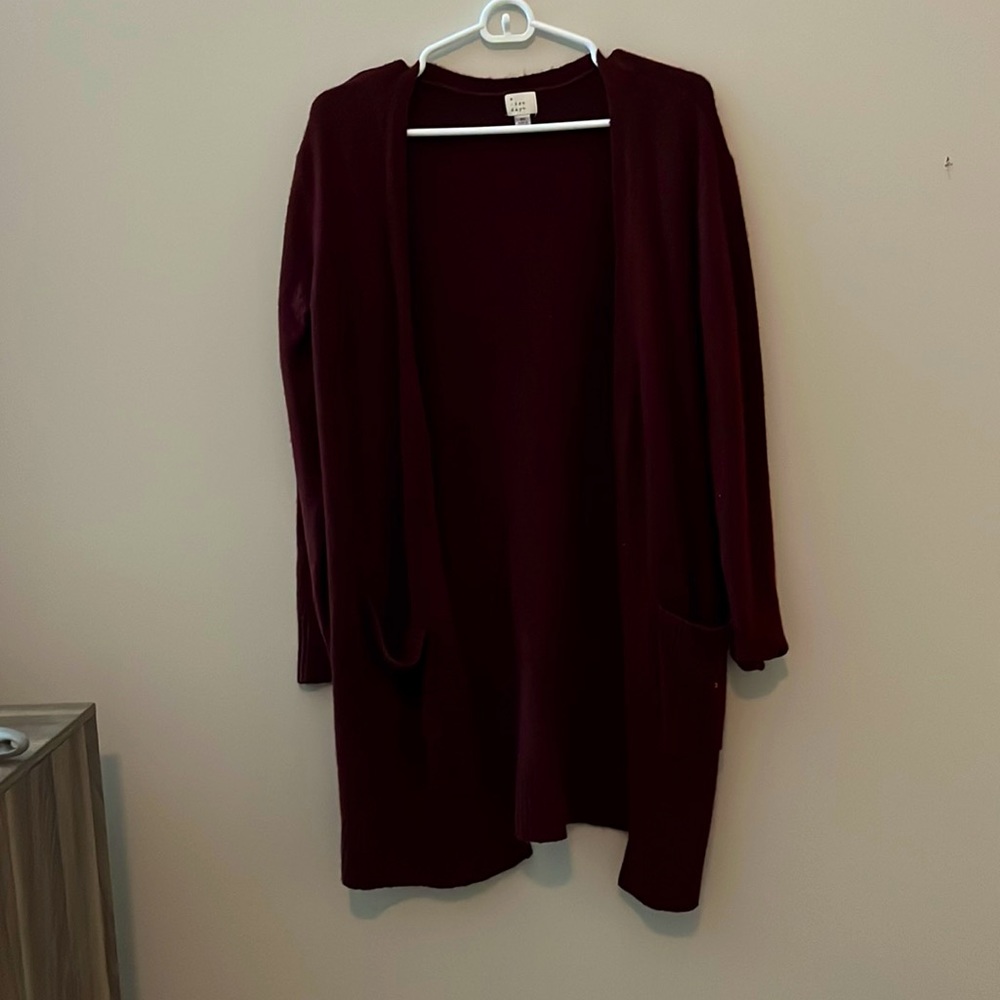 XS maroon/ burgundy cardigan